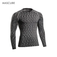 MASCUBE новейшая Мужская футболка с длинным рукавом тренировки фитнес дышащая рубашка с коротким рукавом трико для фитнеса одежда