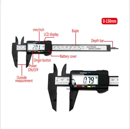 

LCD Digital Electronic Carbon Fiber Vernier Caliper Gauge Micrometer0 - 150mm 6in