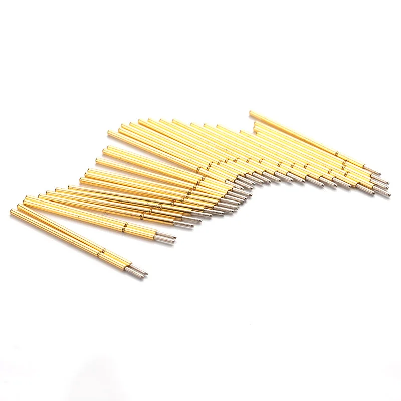 100pcs Voltage Test Probe Spring Phosphor Bronze Tube Gold Plated Length 15mm For Testing Circuit Board Instrument P058-F