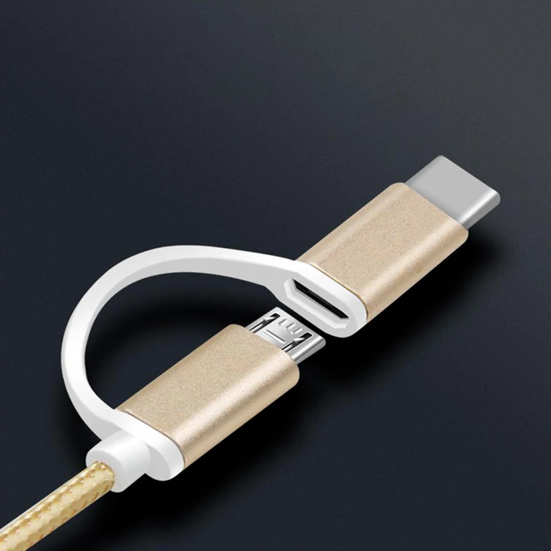 Для QC3.0 2A Micro USB кабель для быстрой зарядки usb type C кабель 2в1 type-C кабель для samsung Xiaomi Oneplus huawei P9