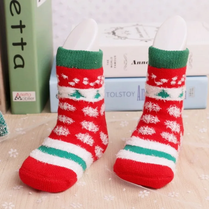6 пар махровых детских утепленных зимних носков с героями мультфильмов на Рождество носки для малышей от 1 до 3 лет - Цвет: Темно-серый