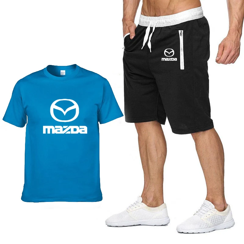 Мужская футболка с коротким рукавом и логотипом Mazda Car, летняя мужская футболка в стиле хип-хоп Харадзюку, футболка высокого качества, хлопковые футболки, штаны, спортивный костюм - Цвет: 802