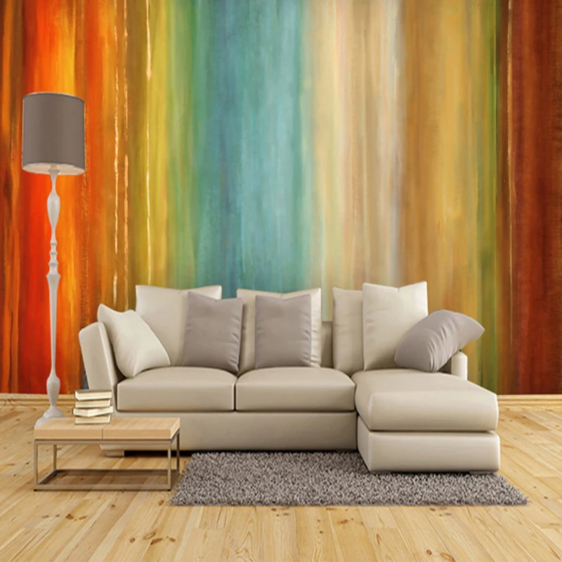 

Custom Size Abstract Art 3D Colorful Rainbow Oil Painting Photo Mural Office Living Room Decor Bedroom TV Background Wall Paper