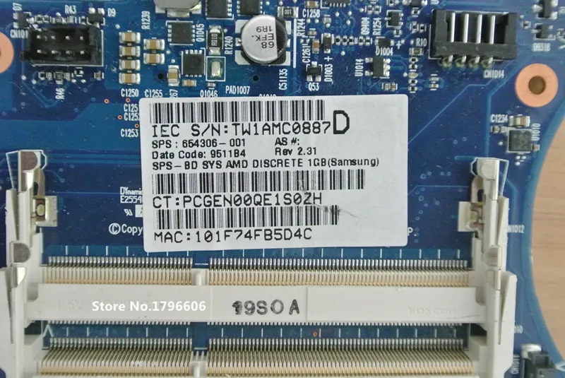 HP 4535S 4536S 4736S 654306-001 motherboard