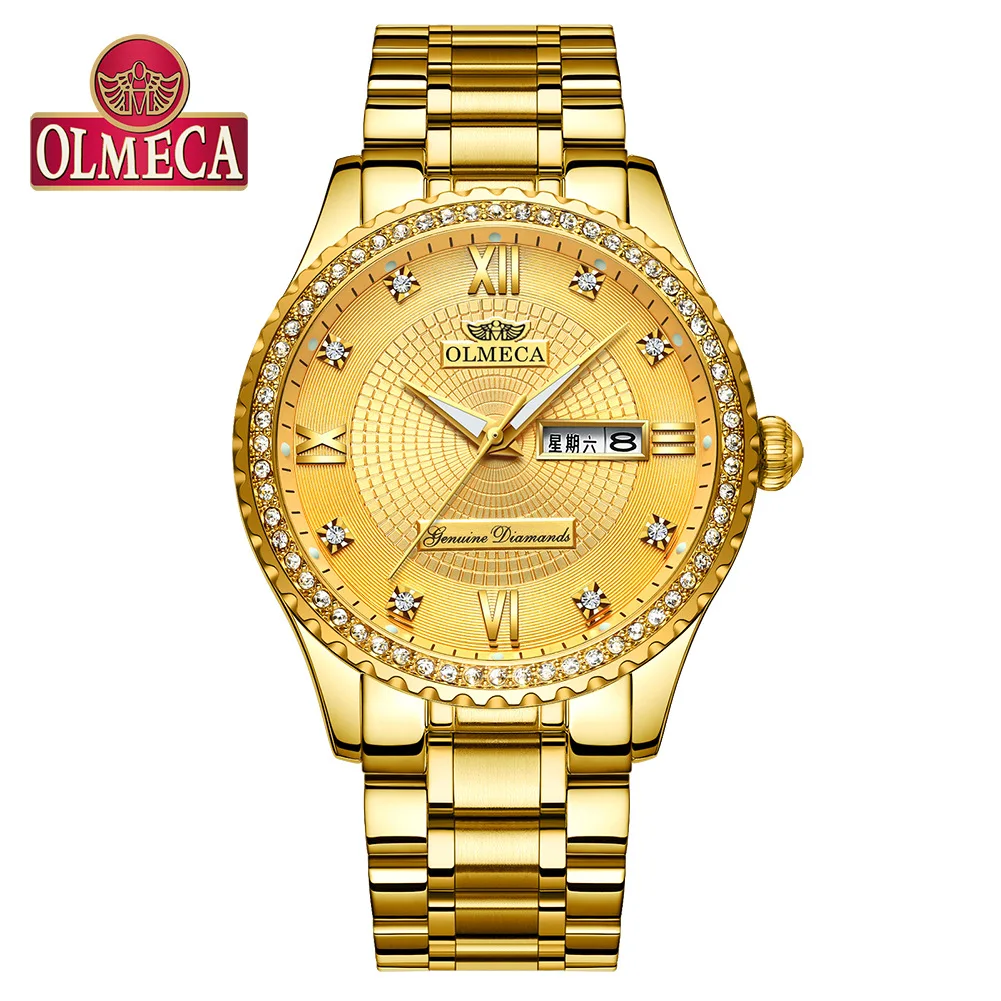 

OLMECA Men's Watch Waterproof Calendar Luminous Diamond High-grade Business Quartz Watch