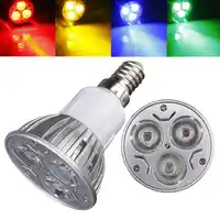 10 ピース/ロットビッグプロモーション E14 3 LED エネルギー保存スポットライトダウン光器電球 DC12V 赤/黄色/ ブルー/グリーン