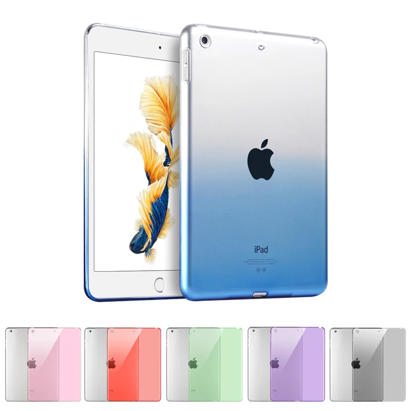 

For iPad 2018 2017 9.7 inch Case Cover Silicone Soft TPU A1822 Gradient Clear Case Slim Shell Cover For iPad A1823 9.7