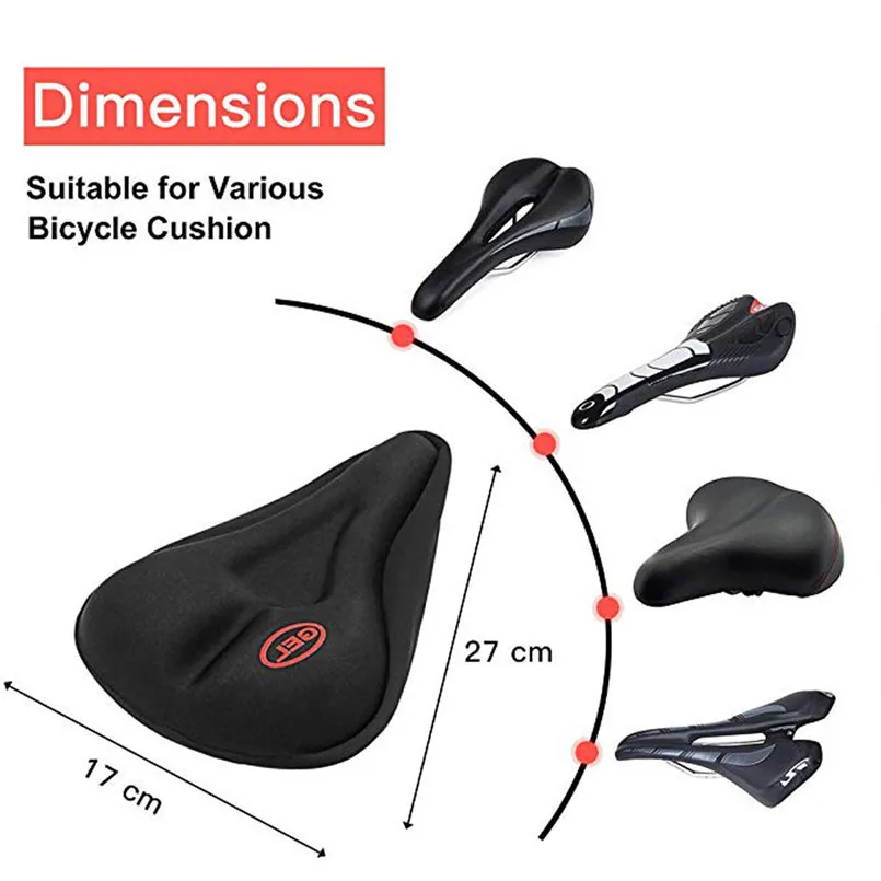 New Wider Bicycle Silicone Cushion Soft Pad Bike Silica Gel Seat Saddle Cover For Bike Bicycle Saddle #3M04 (3)
