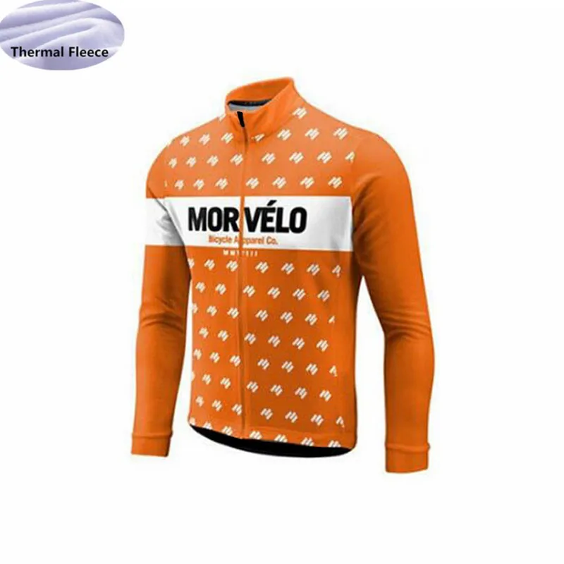 

2018 MORVELO Winter thermal fleece men cycling jersey mtb Bike long Sleeve maillot ropa ciclismo quick dry cycling clothing
