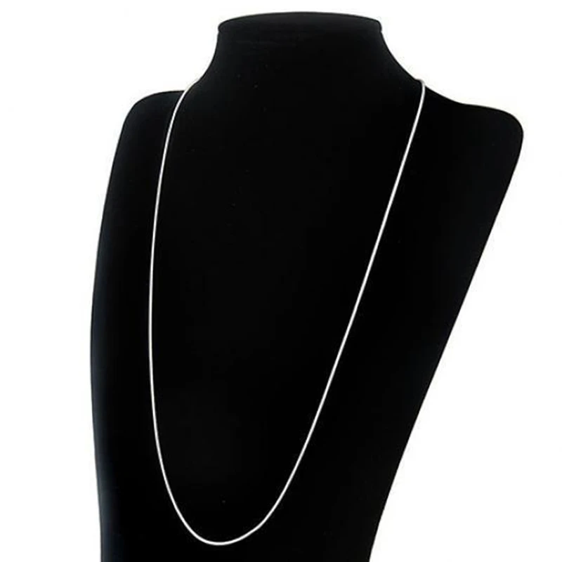 

FUNIQUE Women Men Necklace Snake Smooth Lobster Clasp Link Jewelry DIY Charm Pendants Long Chain Necklace Silver Alloy Necklace