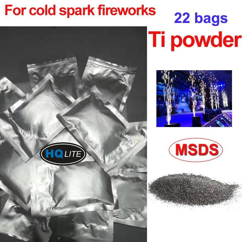 

22 Bags Ti Powder 200g/bag MSDS for Wedding Cold Fountain Machine Effects with Remote Control Titanium Powder for Event Stage We