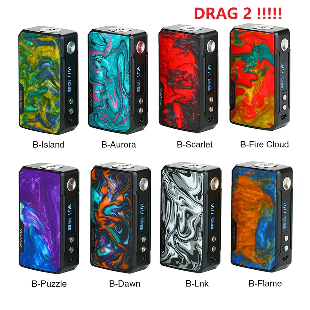 En stock VOOPOO arrastrar 2 177 W TC caja MOD e-cigarrillo y arrastre 157 W caja mod Vape w /GEN chip no 18650 caja de batería mod vs Shogun - 2
