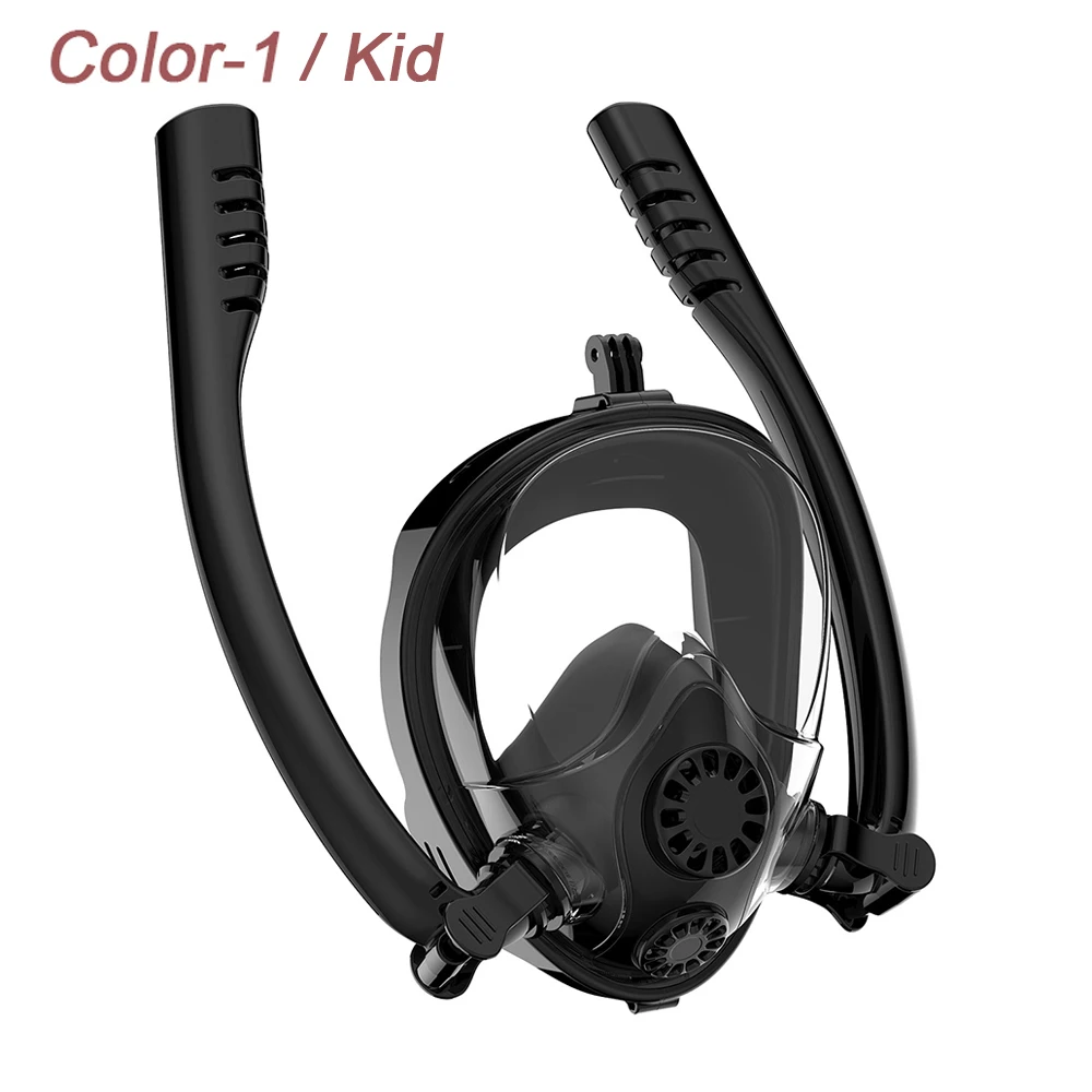 Diving Mask Double Snorkels Advanced Breathing System Scuba Mask Anti Fog Snorkeling Mask Kids Swimming Snorkel Diving Equipment - Цвет: Kid 1