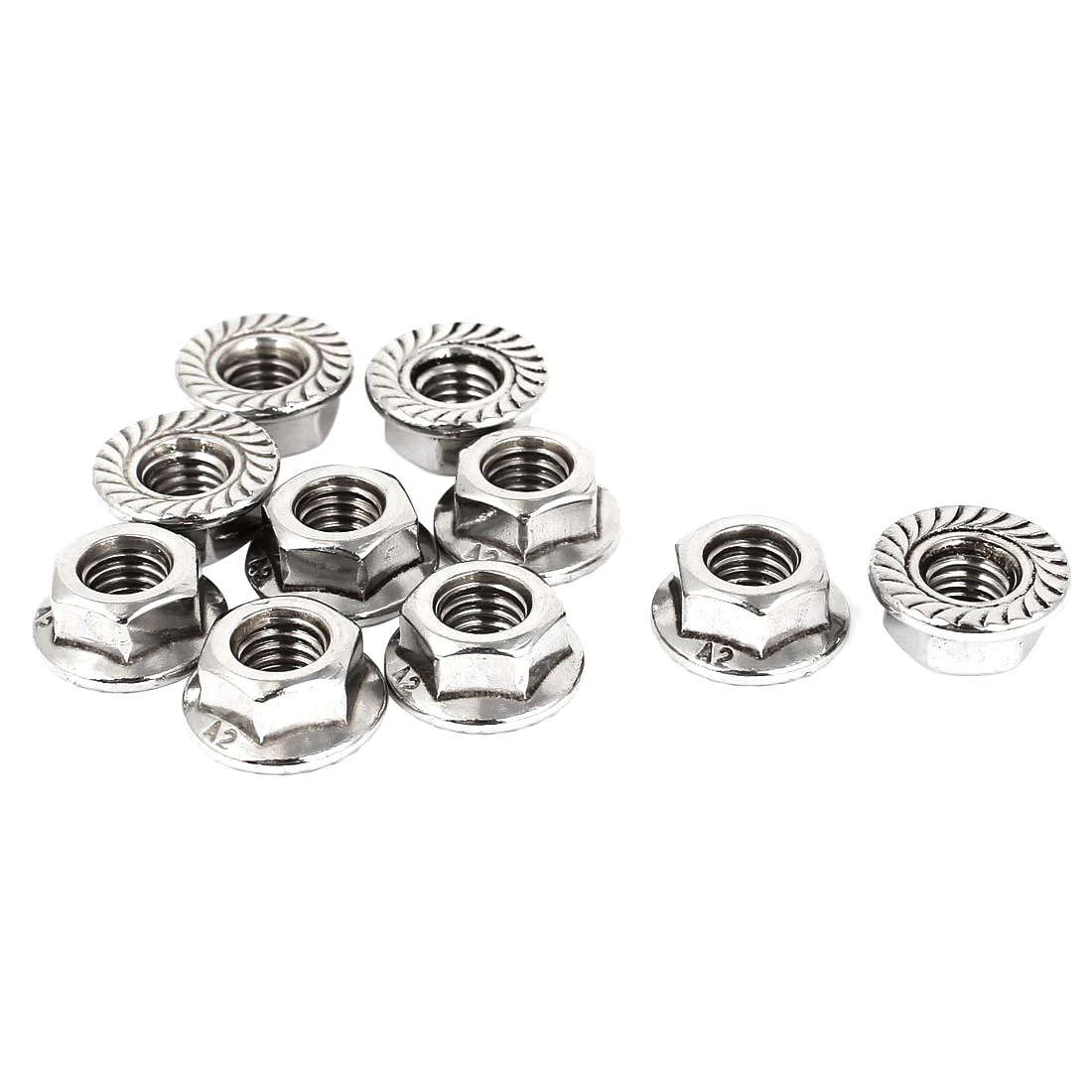 8mm Height M8 Thread Stainless Steel Serrated Hex Flange Nuts 10 Pcs | Обустройство дома