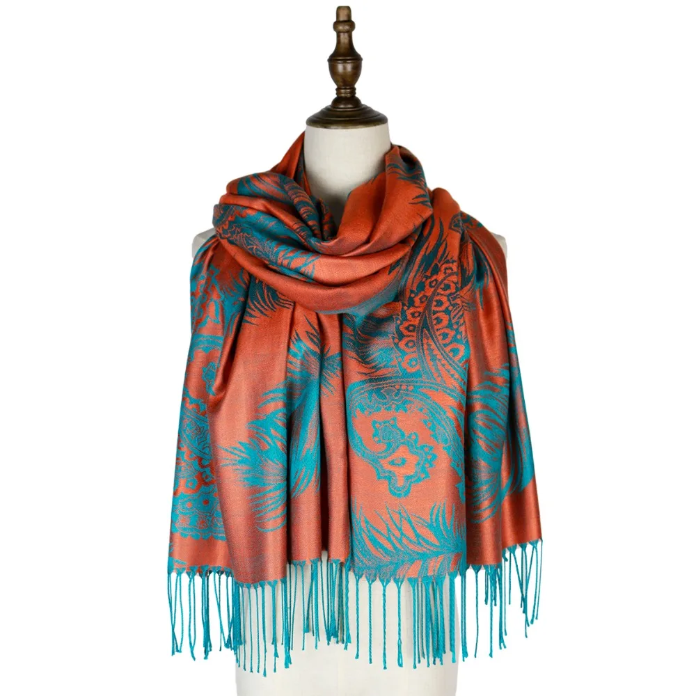 

pashmina shawls capes long scarfs bufandas invierno mujer silk scarf luxury shawl winter scarf feather paisley shawls stole