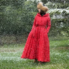 MM093 Новое поступление зима винтажный женский пуховик с поясом и длинным рукавом с капюшоном