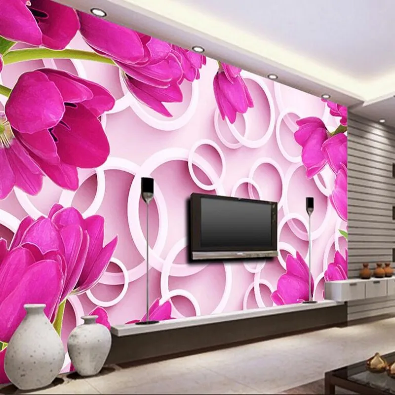 

wellyu Custom large - scale murals lily 3D TV background wall decoration painting wallpaper papel de parede para quarto