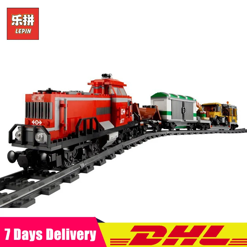 

Lepin 02039 898Pcs City Red Cargo Train Power Functions Remote Control Building Blocks Brick Toys Compatible LegoINGlys 3677