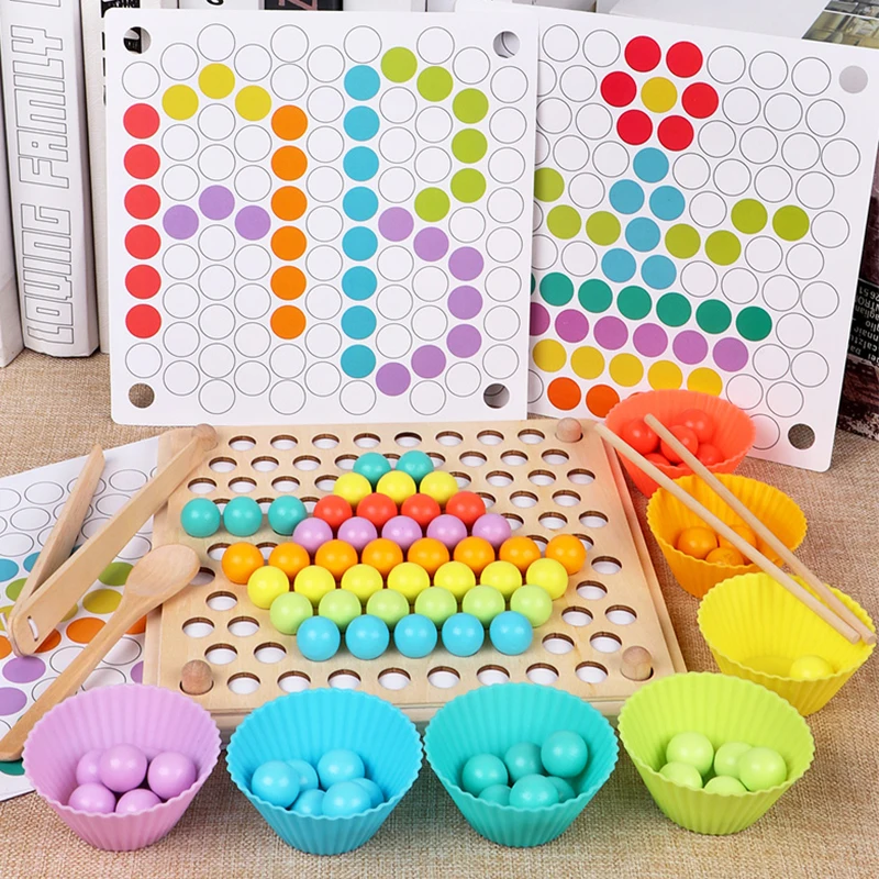 Billig Kinder Spielzeug DIY 3d Puzzle Kinder Frühen Montessori Hände Gehirn Training Clip Perlen Multi funktionale lernen Holz Spielzeug Für kinder