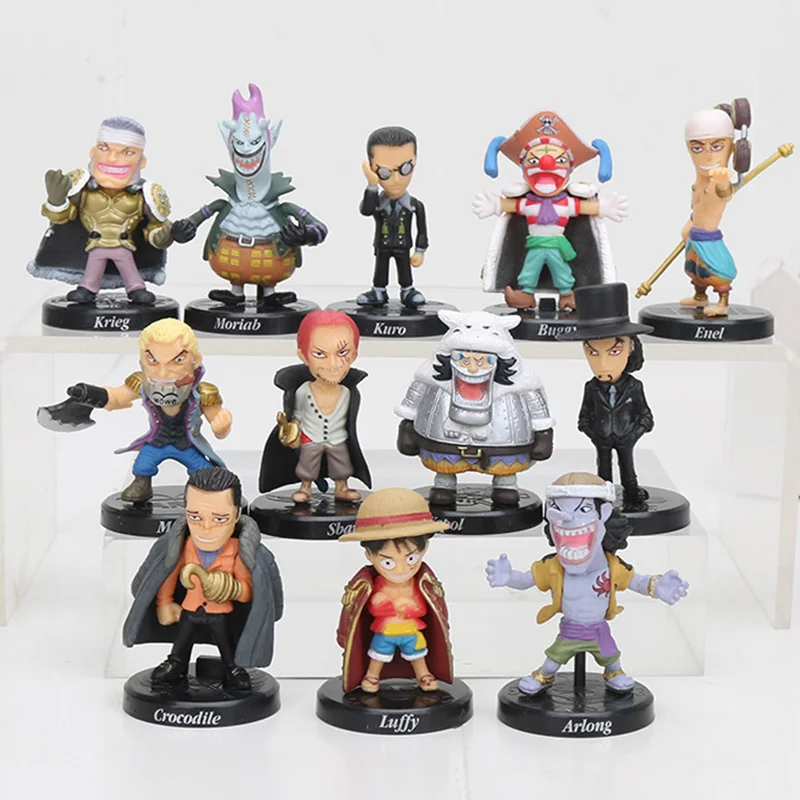 

12pcs/set 5cm Anime 2019 One Piece Luffy Sabo Shanks Lucci Moria Buggy Crocodile PVC action Figures Collectible Model Toys
