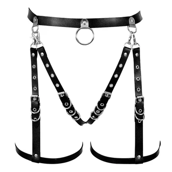 

Leather Harness Garter Belt Leg Waist Sexy Bondage Lingerie Plus Size Punk Goth Harajuku Fetish Suspender Belts Festival Clothin
