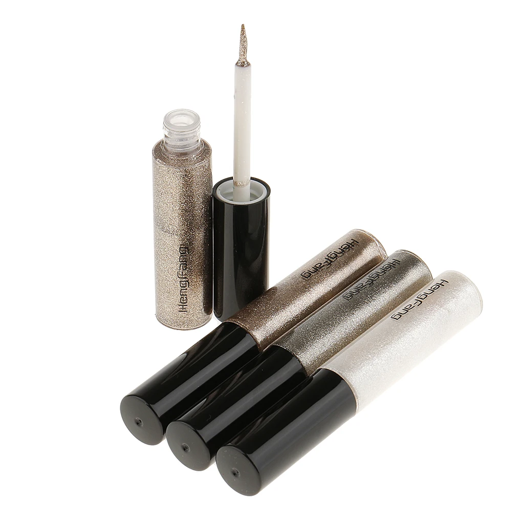 4Pcs/Set Sparkling Glitter Metallic Waterproof Liquid Eye liner Eye Party  Wedding Makeup Eye Liner Tools