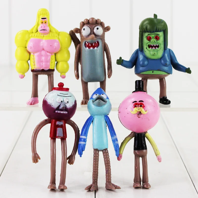 6pcs Lot Regular Show Figure Toy Mordecai Rigby Benson Pops Skips 6pcs Lot Regular Show Figure Toy Mordecai Rigby Benson Pops Skips