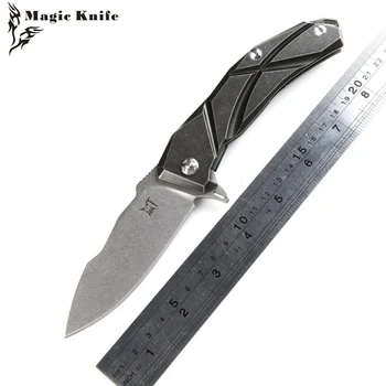 

MAGIC Sailing original design Flipper folding knife S35VN Blade TC4 Titanium handle camping fruit pocket outdoor EDC tools