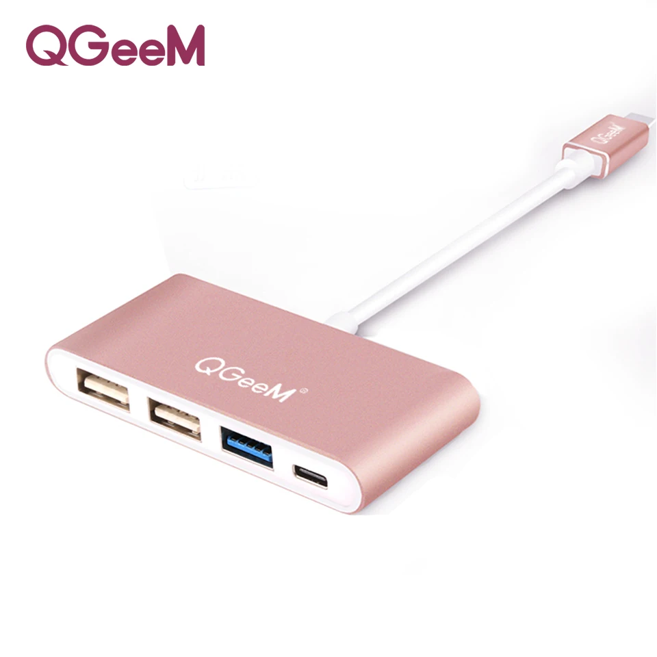 

QGeeM USB 3.1 Type C USB-C 4 in 1 3 Ports Hub usb c to usb 3.0 adapter cable for Nexus 5X 6P Macbook for Google Nokia N1