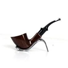 Трубка из черного дерева 9 мм коричневая курительная трубка классические изогнутые трубки подарок сигарета сигара трубка прочный лучшие подарки курительные аксессуары lfb217