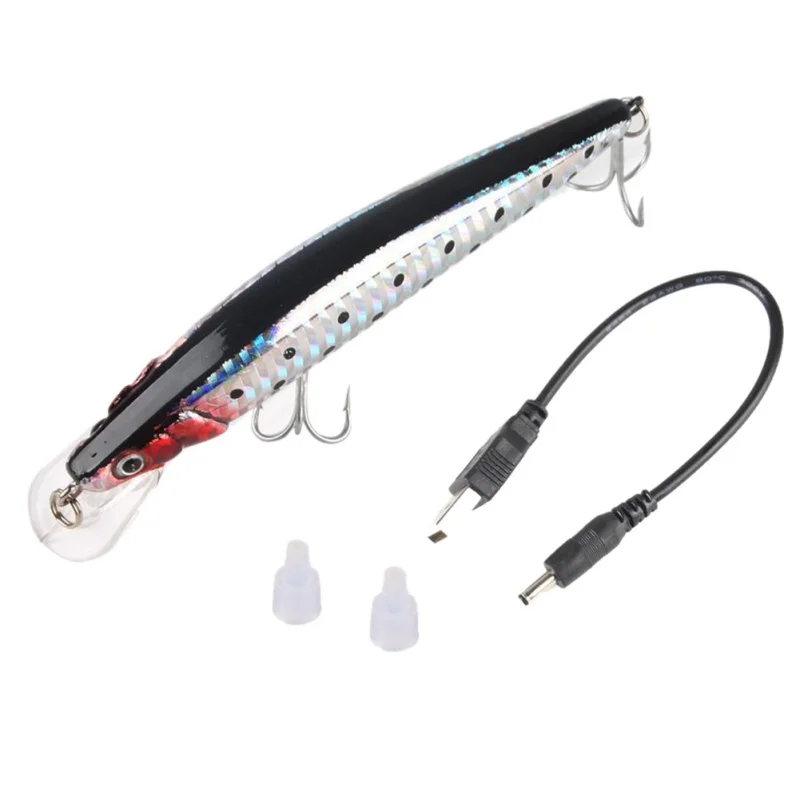 

Rechargeable LED Intelligent Lure USB Recharging Cords Precious Minnow Fishing Lure with Treble Hook Twitching lures