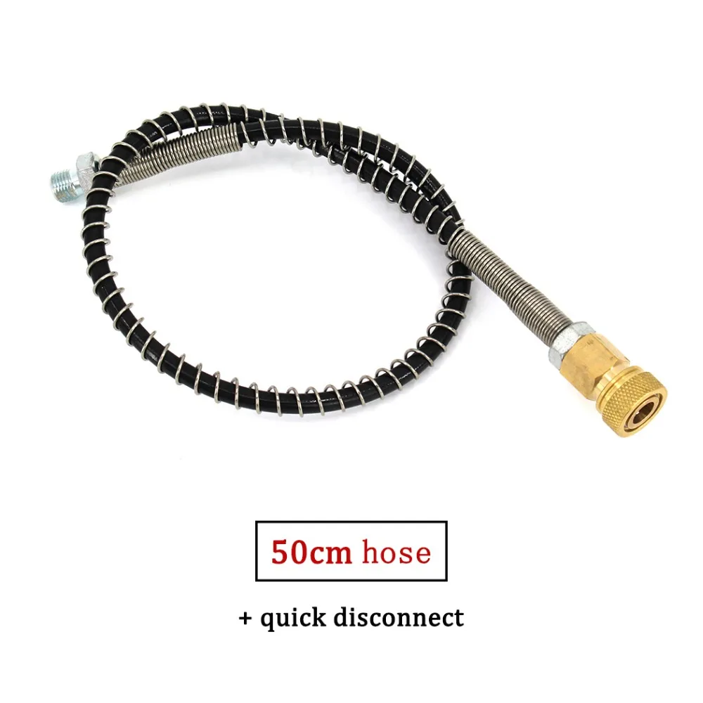 

Paintball 50cm Long High Pressure Hose with Spring Wrapped for Pneumatics Equipment Air Refilling M10*1 x M10*1 Male Thread