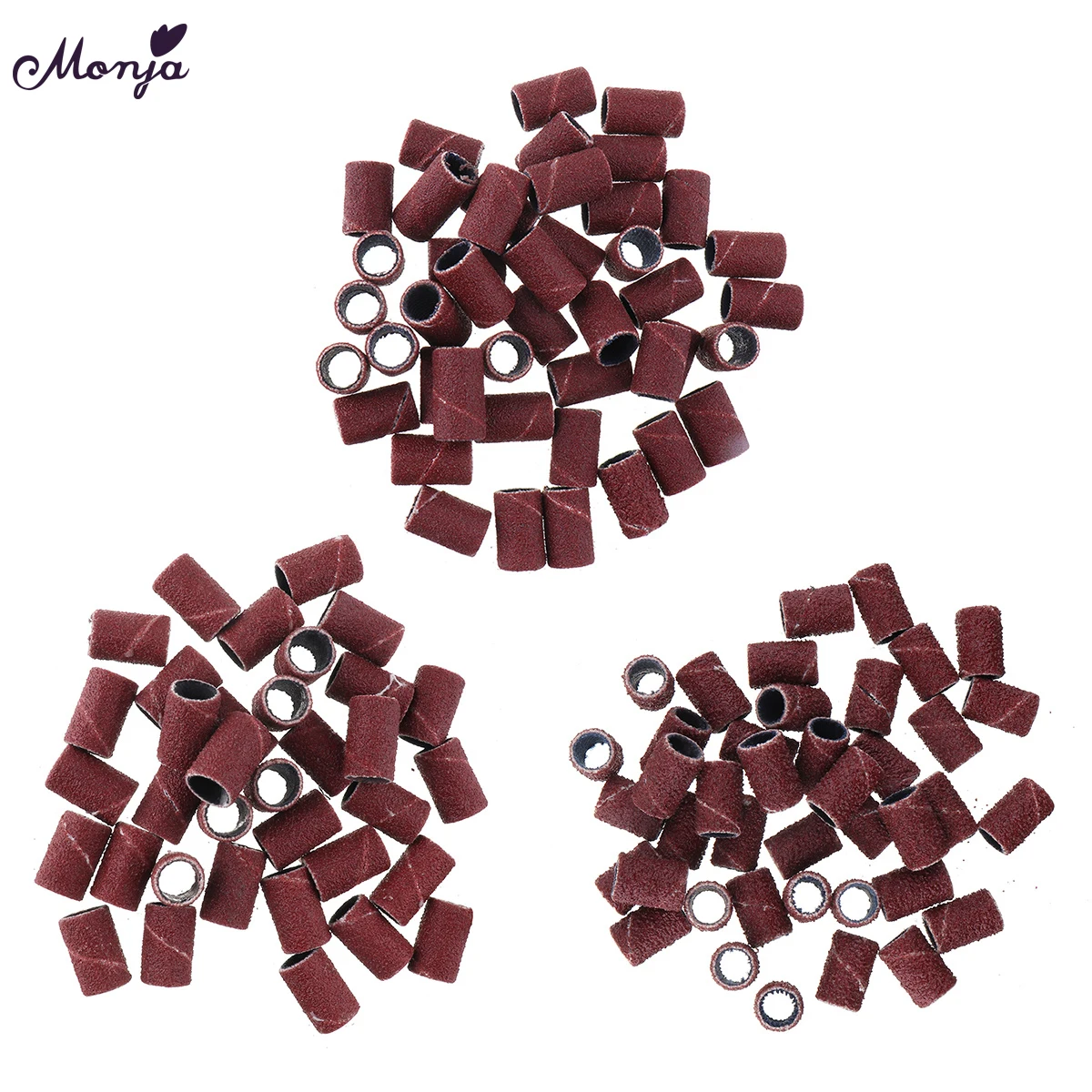 

Monja 100Pcs 80/120/180# Nail Art Sanding Circle Band Nail Accessories Drill Bits File Polishing Milling Manicure Tool