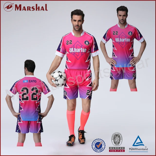 Buy Pink color soccer jersey,team soccer uniform