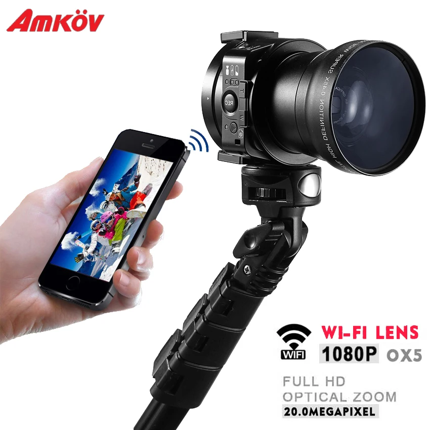 New AMKOV OX5 Lens Style Camera with 5X Optical Zoom