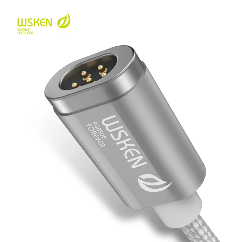 Mini 2 Wsken Micro USB Магнитный кабель для зарядки с металлической оплеткой Магнитный кабель для зарядки для Android