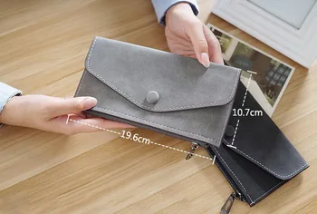 

Matte Leather Women's Wallet Zipper Bag Vintage Female Wallet Purse Fashion Card Holder Phone Bag Portefeuille Femm
