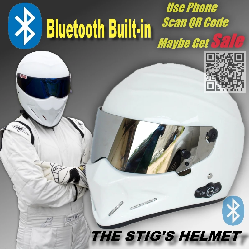 TopGear The STIG White Helmet Built in Bluetooth Built in / Capacete