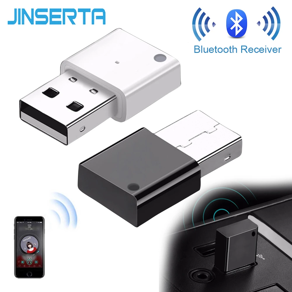 

JINSERTA Bluetooth 4.2 Audio Receiver Wireless Handsfree Adapter USB Power Audio Music Car Kit for Car Audio USB Port Music Play