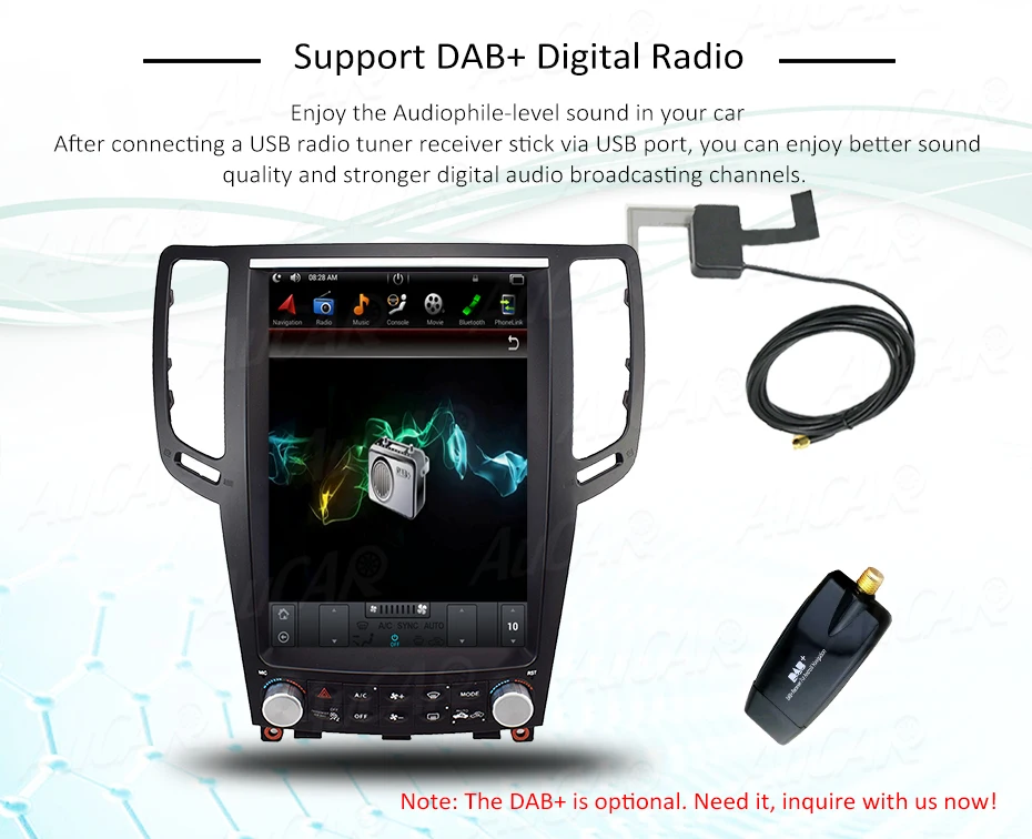 Sale AuCar Tesla 2 DIN Android 8.1 12.1"l screen car radio GPS navigation for Infiniti G37 G35 G25 G37S car multimedia stereo player 11