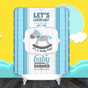 

IBANO Cartoon Bear Print Shower Curtain Waterproof Polyester Fabric Eco-friendly Bathroom Curtains for Kids