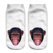 Multiple Colors Casual Meias 3D Women Socks Cute Harajuku Style Funny Smiling Monkey Socks Unisex Low Cut Ankle Socks For Girl