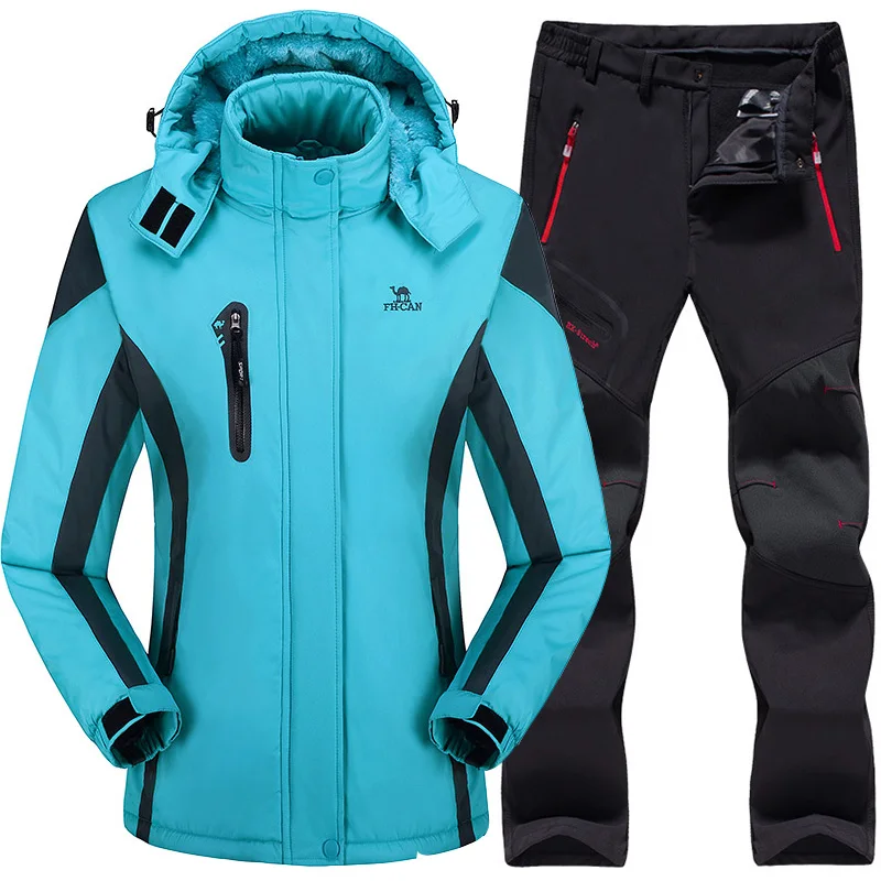 

Ski Suit Women Ski Jacket Pants Waterproof Mountain Skiing Suit Snowboard Sets Winter Outdoor Sports Fleece Thermal Clothing