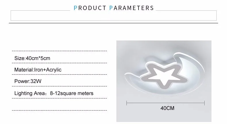 Модная детская комната потолочный светильник, 85-265 В 32 Вт LED Защита глаз, спальня гостиная столовая освещение украшения бюстгальтер