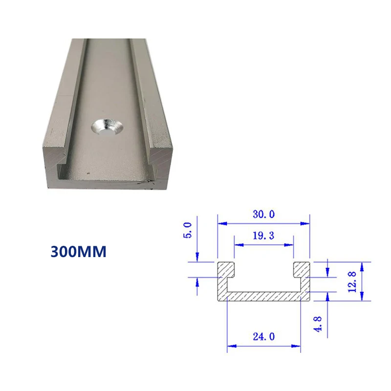 Футболка(1 шт.) треков Стандартный Алюминий слот, трек джиг приспособление для маршрутизатора Таблица Пилы деревообрабатывающий инструмент 300/400/500/600/800 мм - Цвет: 300mm T-track