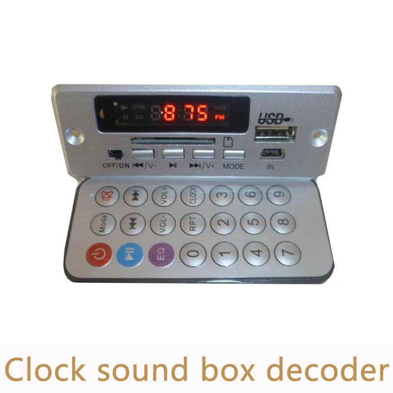 

Electronics clock Loudspeaker box decoding board DIY USB/SD FM AUX decoder module support breakpoint memory MD07
