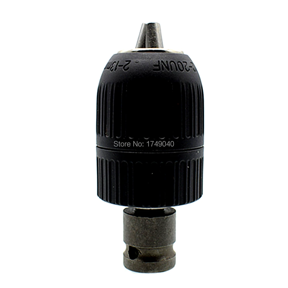 2mm 13mm Self Locking Keyless Drill Chuck Tool 1/2 20UNF Mount With 1/2" Square Socket Adaptor