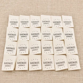 

50pcs Cartoon Sheep Needlework Pattern Washable Cotton Labels Handmade DIY Craft Garment Bag Hat Sewing On Cloth Tags