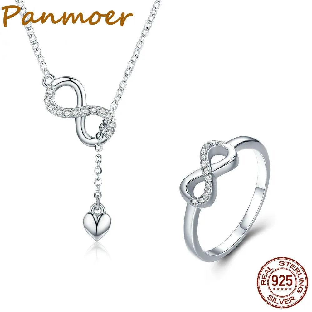 

Fashion charms 925 Sterling Silver Necklace bracelet Geometric Infinity Love Jewelry Set for Women Luxury Fine Jewelry