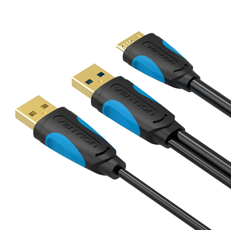 Vention Micro USB 3,0 Dual USB с кабелем питания папа-папа супер скорость 5 Гбит/с Синхронизация данных USB кабель для HD samsung телефон